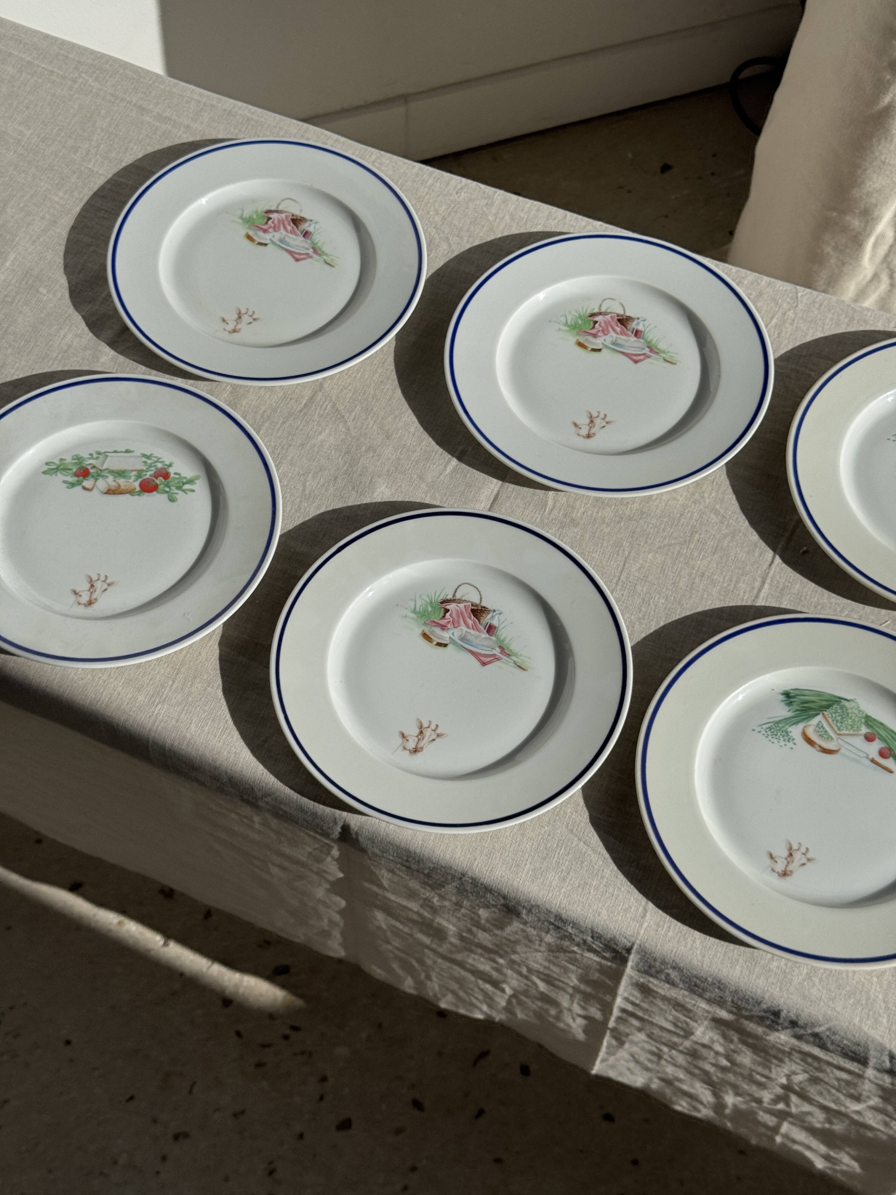 Set of 12 cheese plates France Chavroux 1990s D 21.5