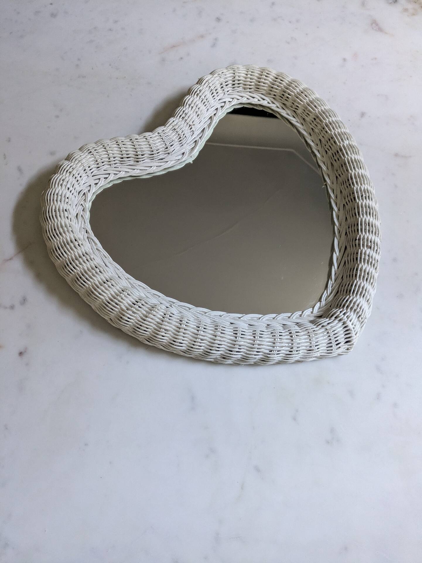 Vintage 80s rattan mirror