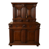 Cabinet - Buffet Deux Corps Renaissance En Noyer, XVIIe
