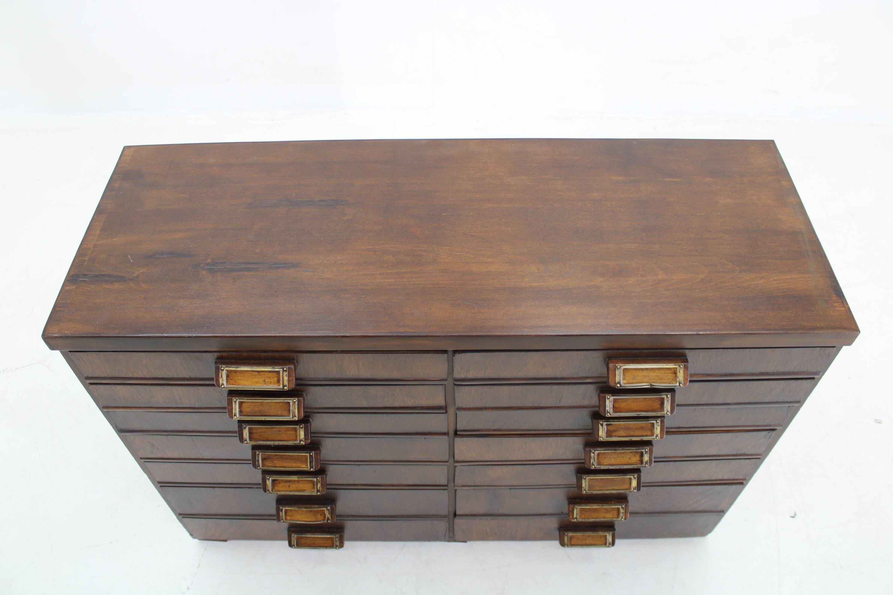 1940s Industrial Beech Wooden Chest of Drawers