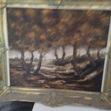 Canvas + old frame Undergrowth
