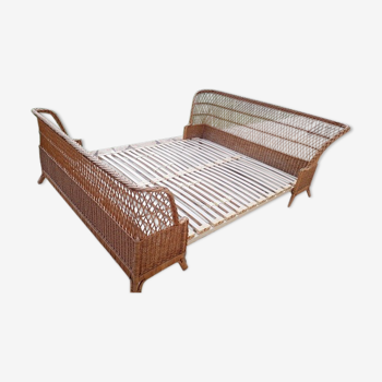 Vintage rattan bed