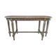 Banquette de piano style Louis XVI vert-gris et or