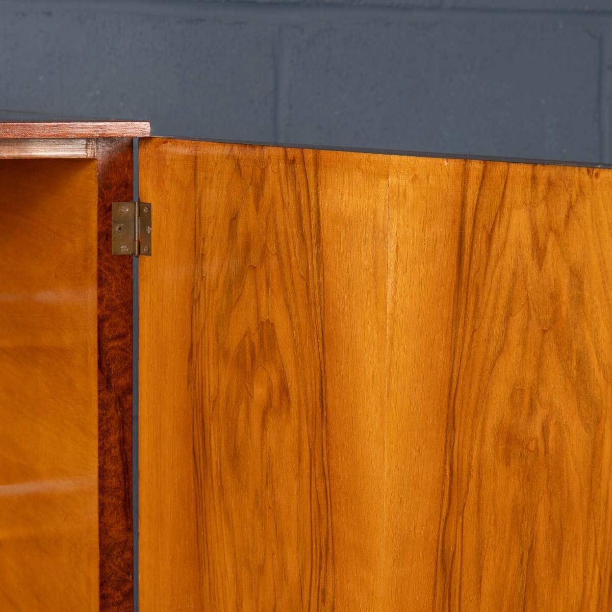 Vintage 20thc italian dry bar cabinet with 'woven' front decor on stand