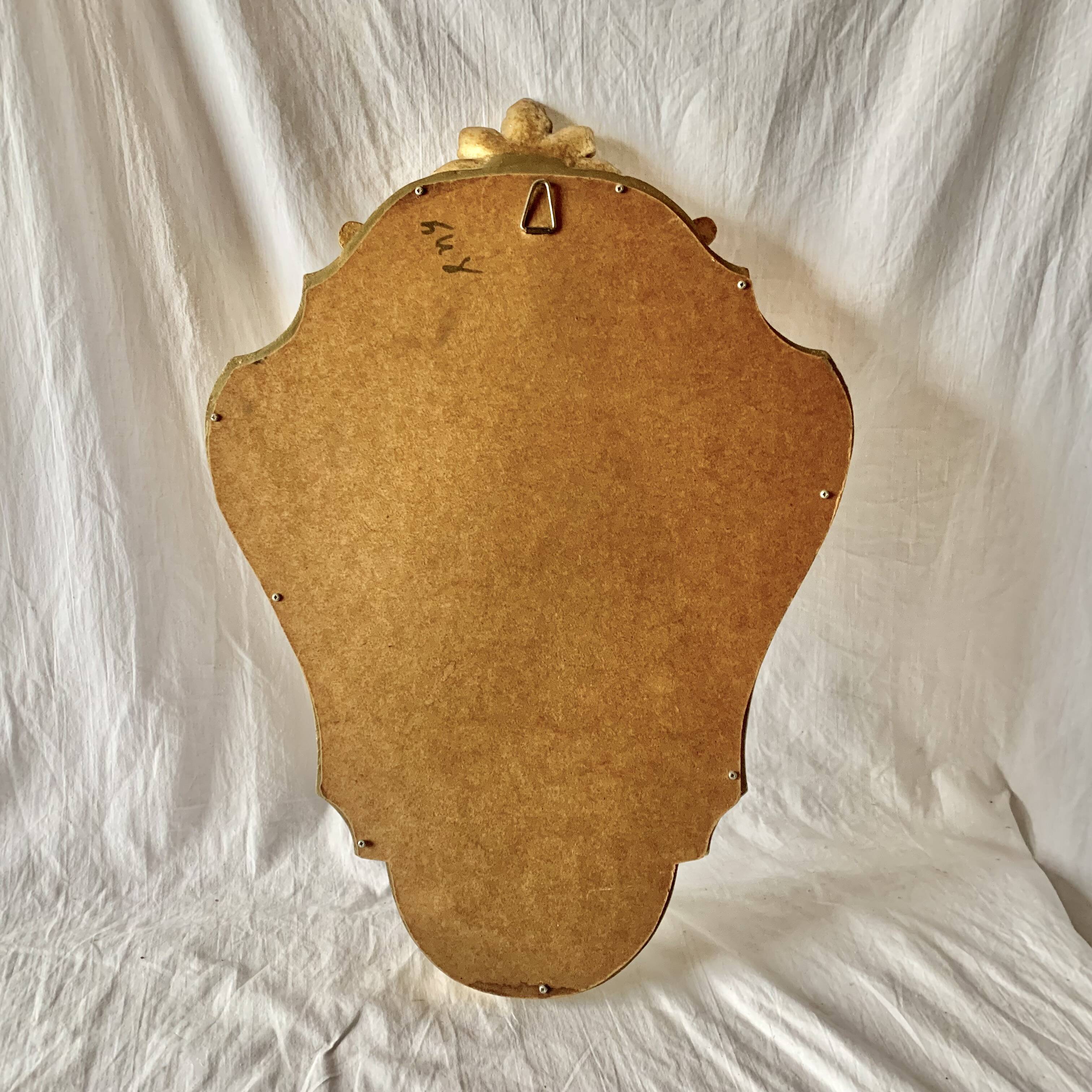 Golden resin rockery wall mirror - 62 x 44 cm