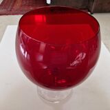 red glass vase