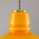 Mid-Century Italian Yellow Glass and Brass Pendant Lamp