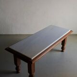 White marble carved oak coffee table