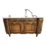 Louis XV style sideboard in walnut and marble