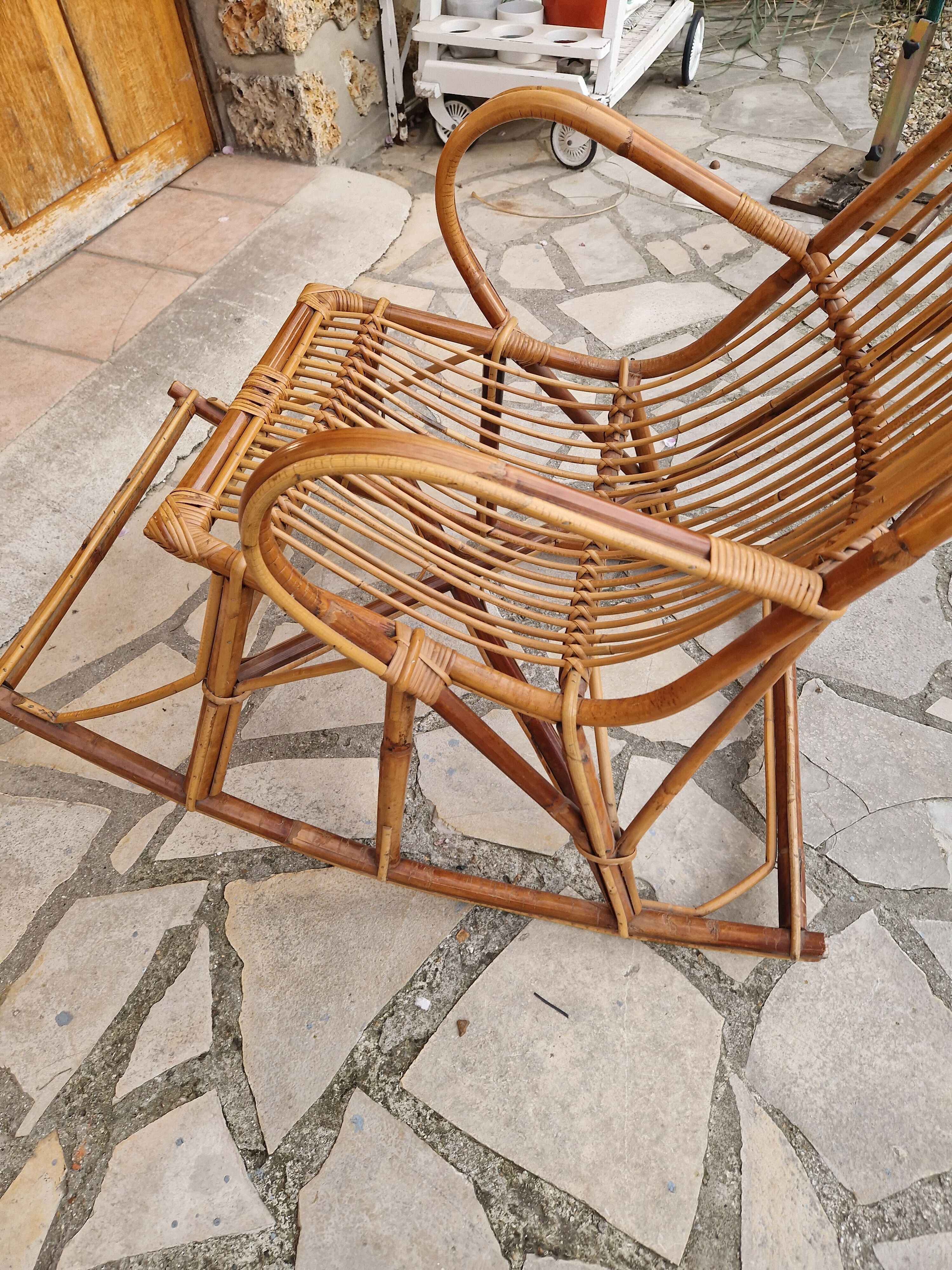 Vintage rattan rocking chair