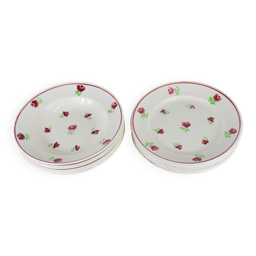 Lot de 12 assiettes, 6 plates et 6 creuses n1