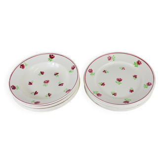 Lot de 12 assiettes, 6 plates et 6 creuses n1