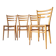 Set of 4 vintage Italian chairs in wood and straw.
