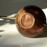 Copper watering can with handle made of bamboo and spout made of brass, vintage