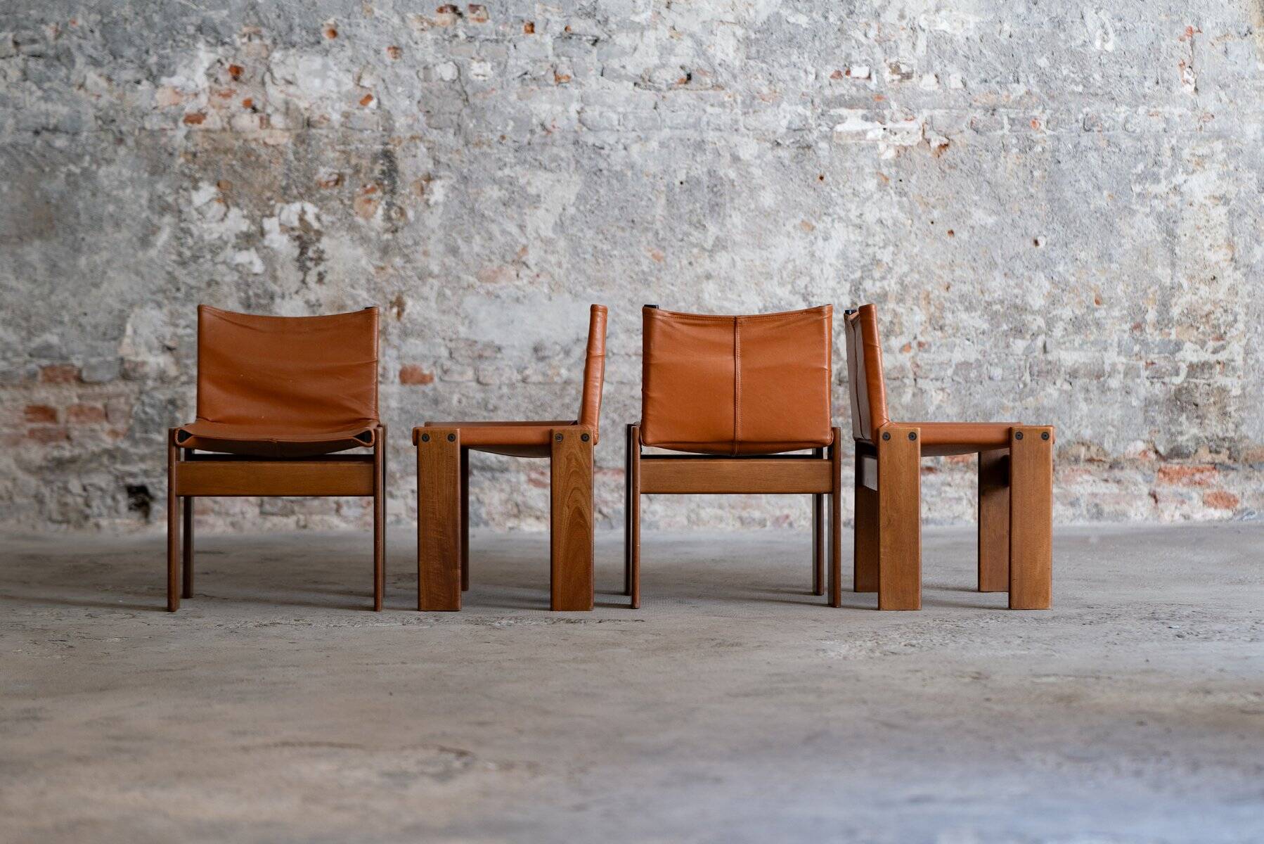 4 Monk chairs by Afra & Tobia Scarpa, 1973
