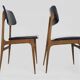 Pair of Scandinavian chairs in beech wood and skai from the 50s