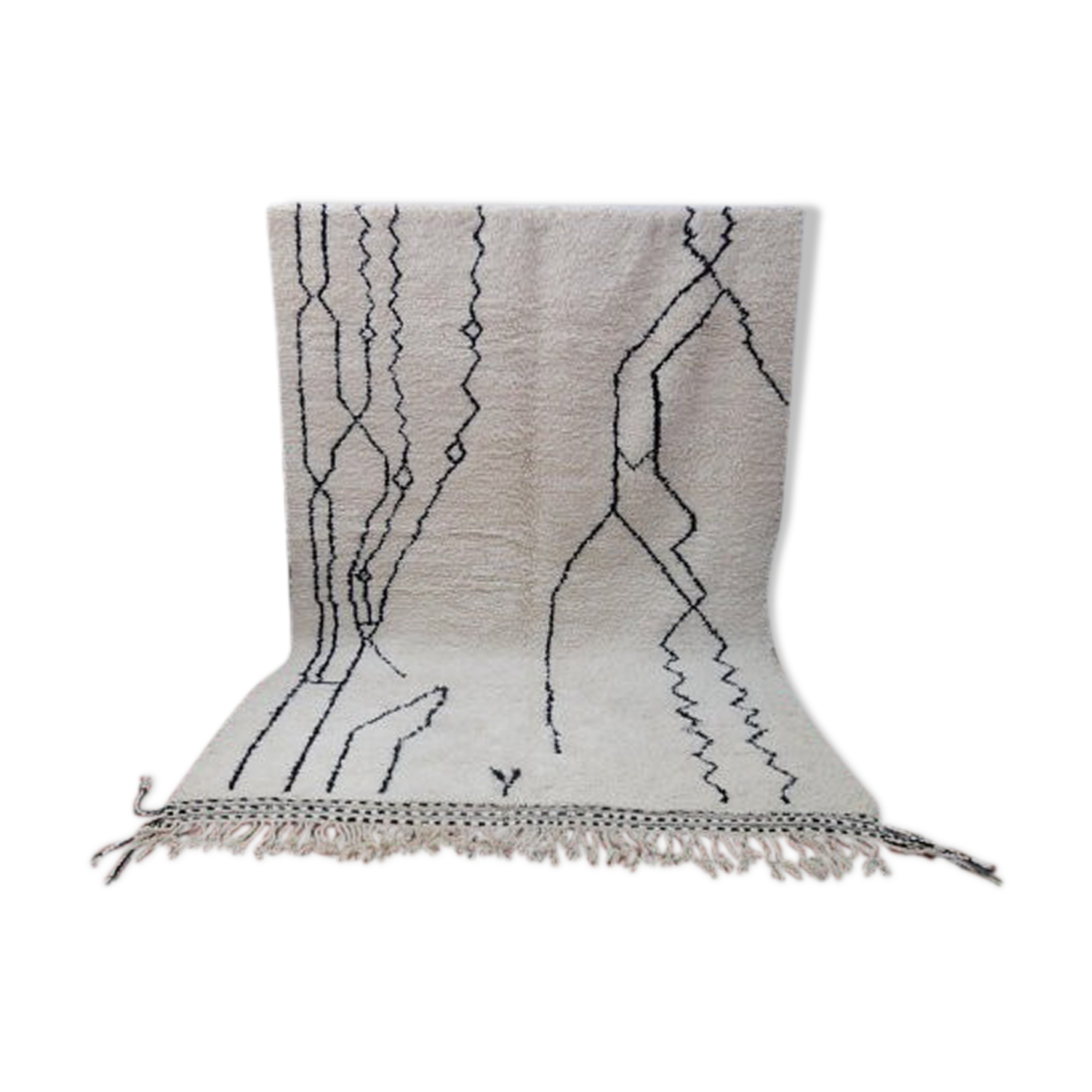 Wool vintage Beni Ouarain carpets Moroccan berber 283 x 192 cm