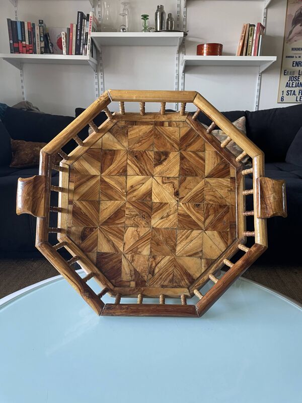 Plateau bois d'olivier ancien