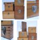 Cinq boîtes bois vintage