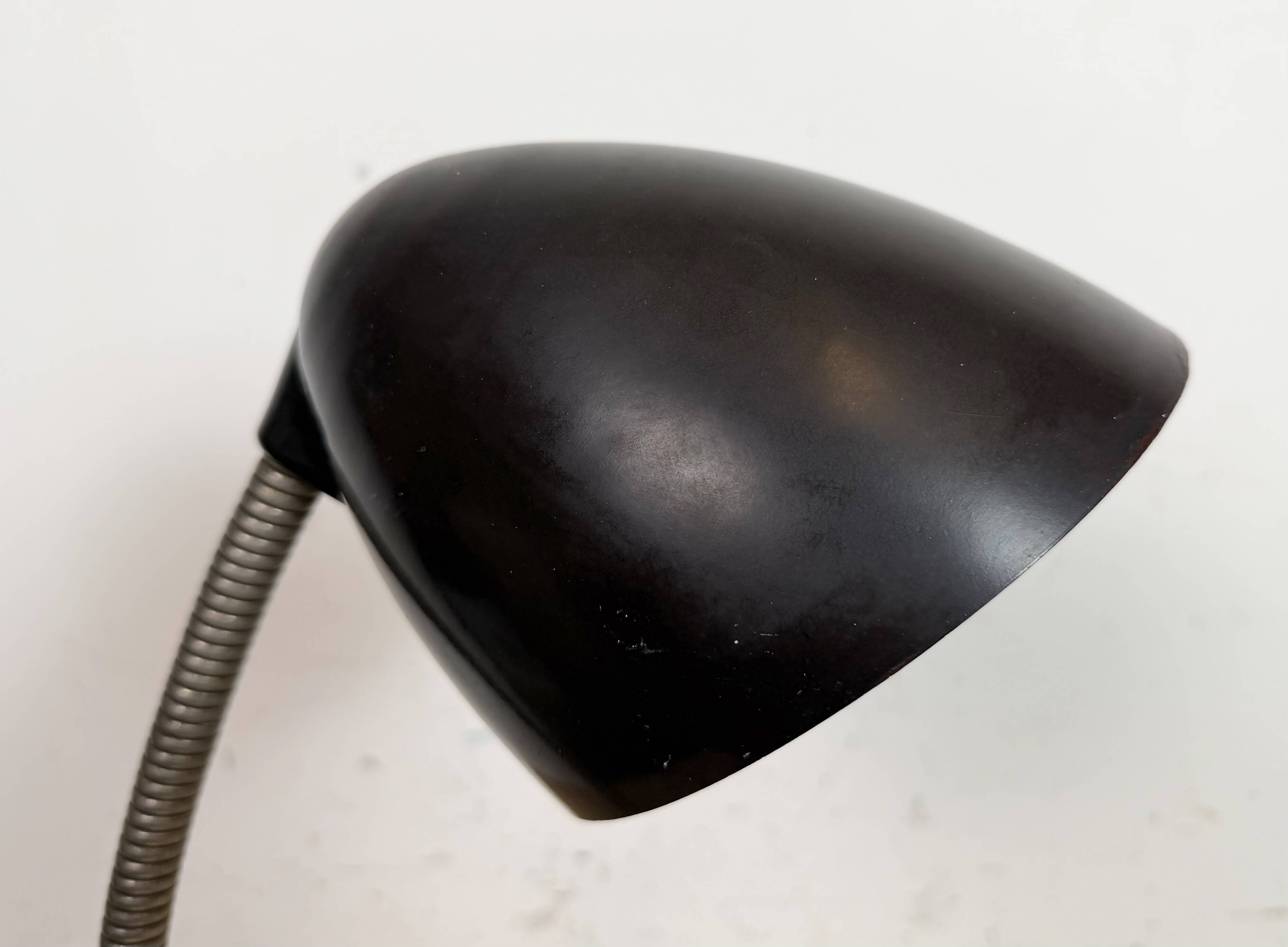 Vintage Brown Bakelite Gooseneck Table Lamp, 1950s