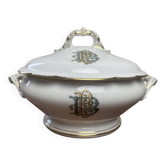 Vegetable dish in porcelain from Vierzon, 19th century.
