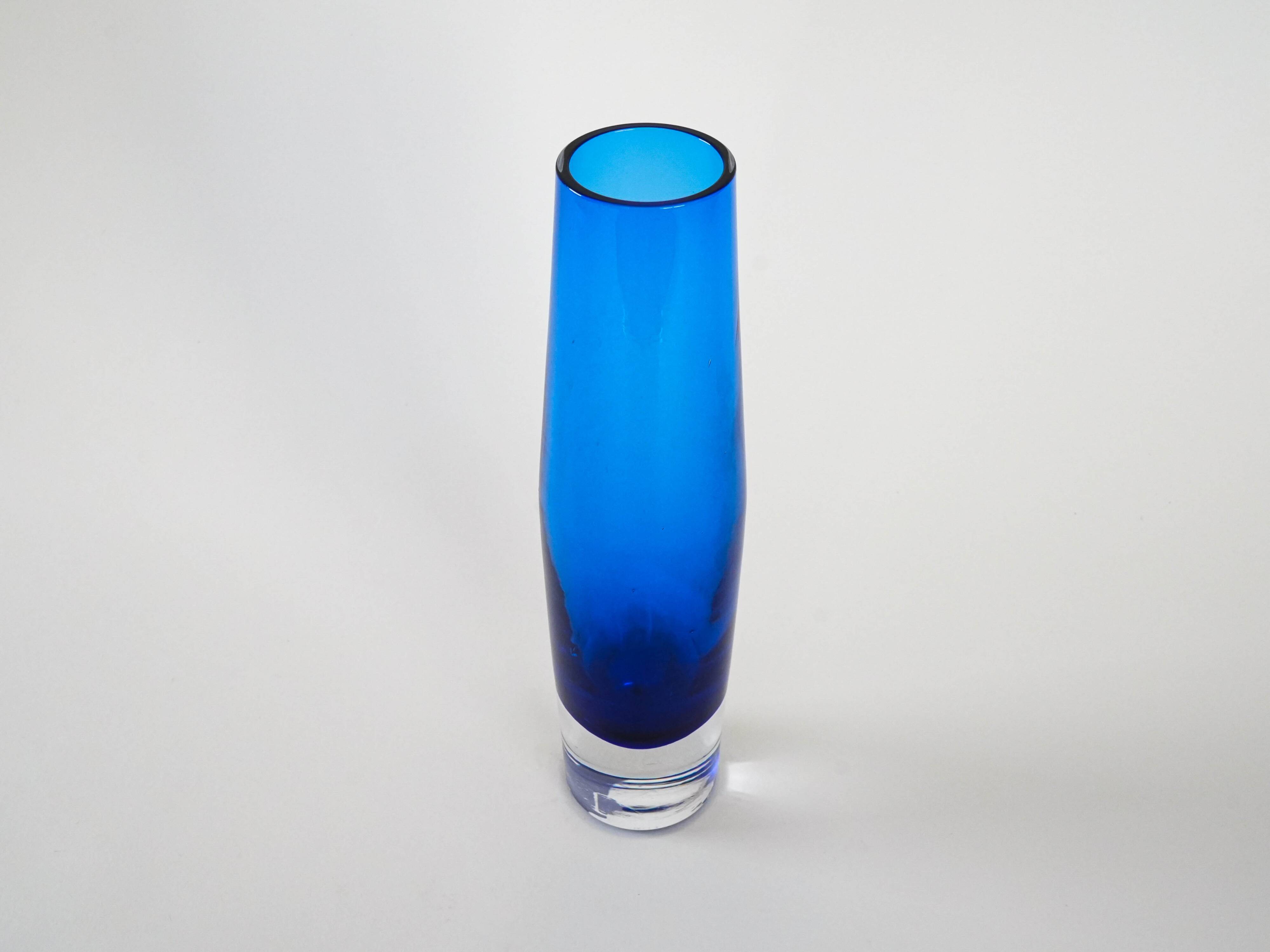 Cobalt glass vase, Danish design, 1960s, production: Denmark