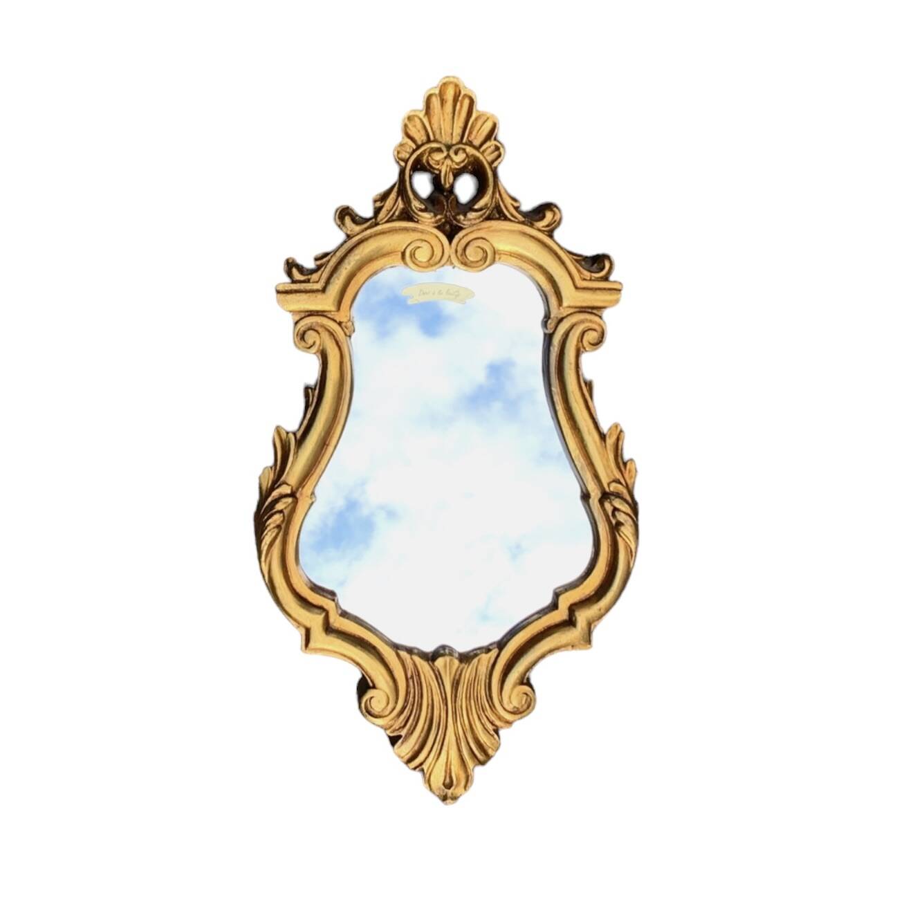 Antique wall mirror in gold leaf resin