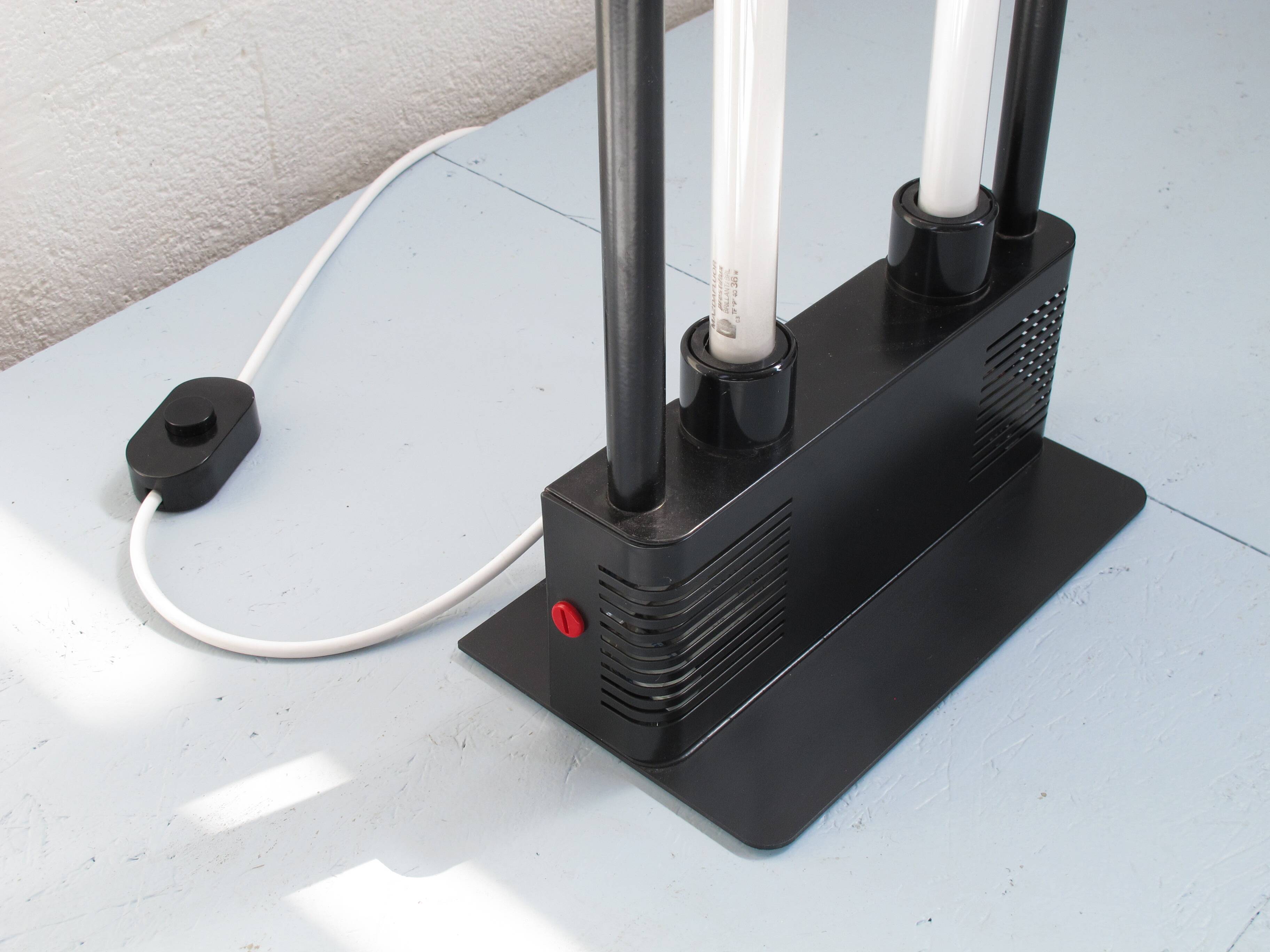 Pair of Duetto neon floor lamps, Zerbetto Italia, 1980s