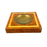 Cendriers en laiton et bois, briquet et boîte à cigares, italie 1970