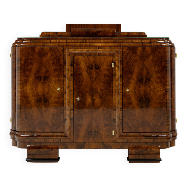 Buffet bas Art Déco en ronce de noyer - 1925-1939