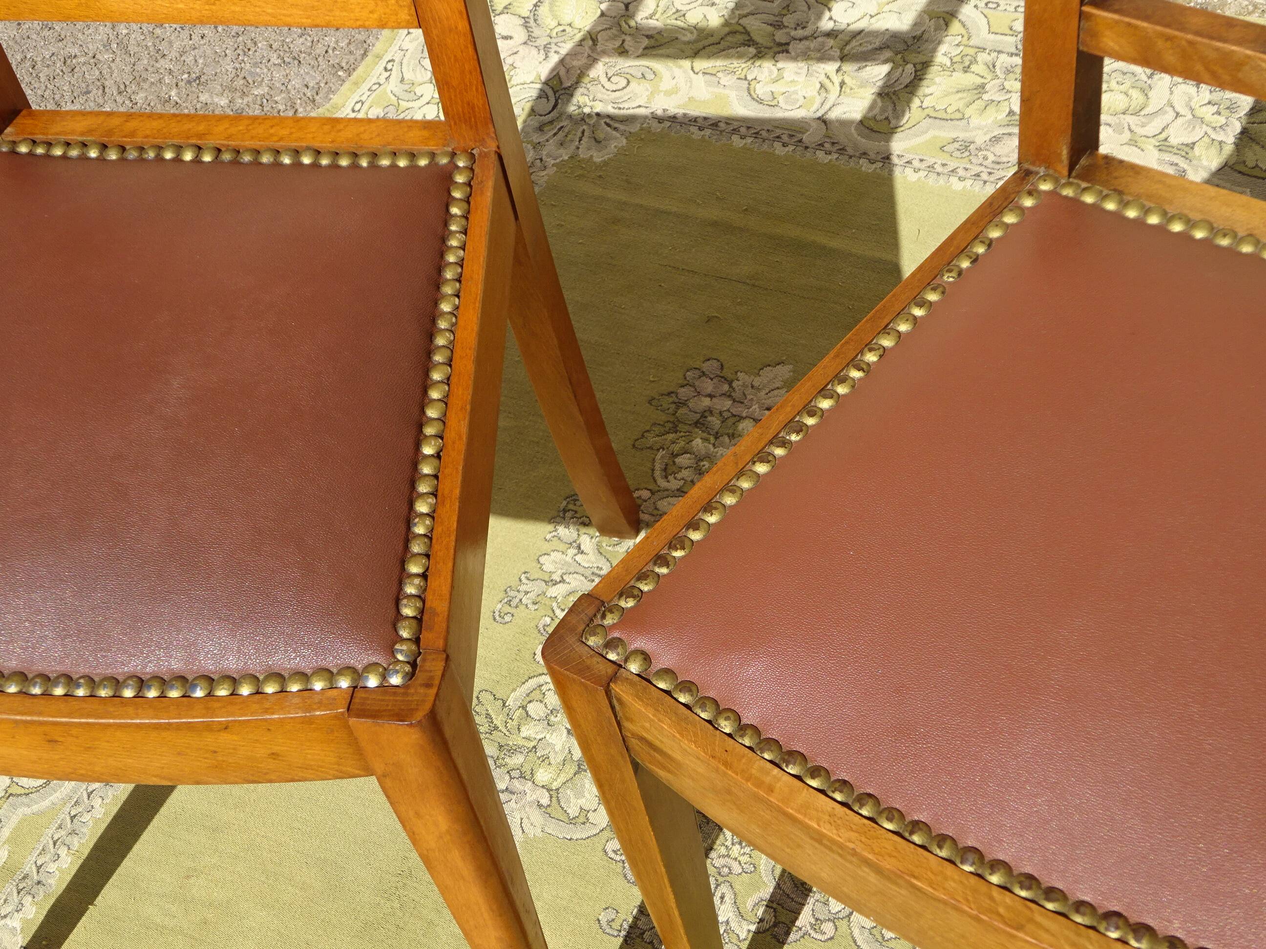 Sièges art déco assortis: 1 fauteuil bridge et 2 chaises