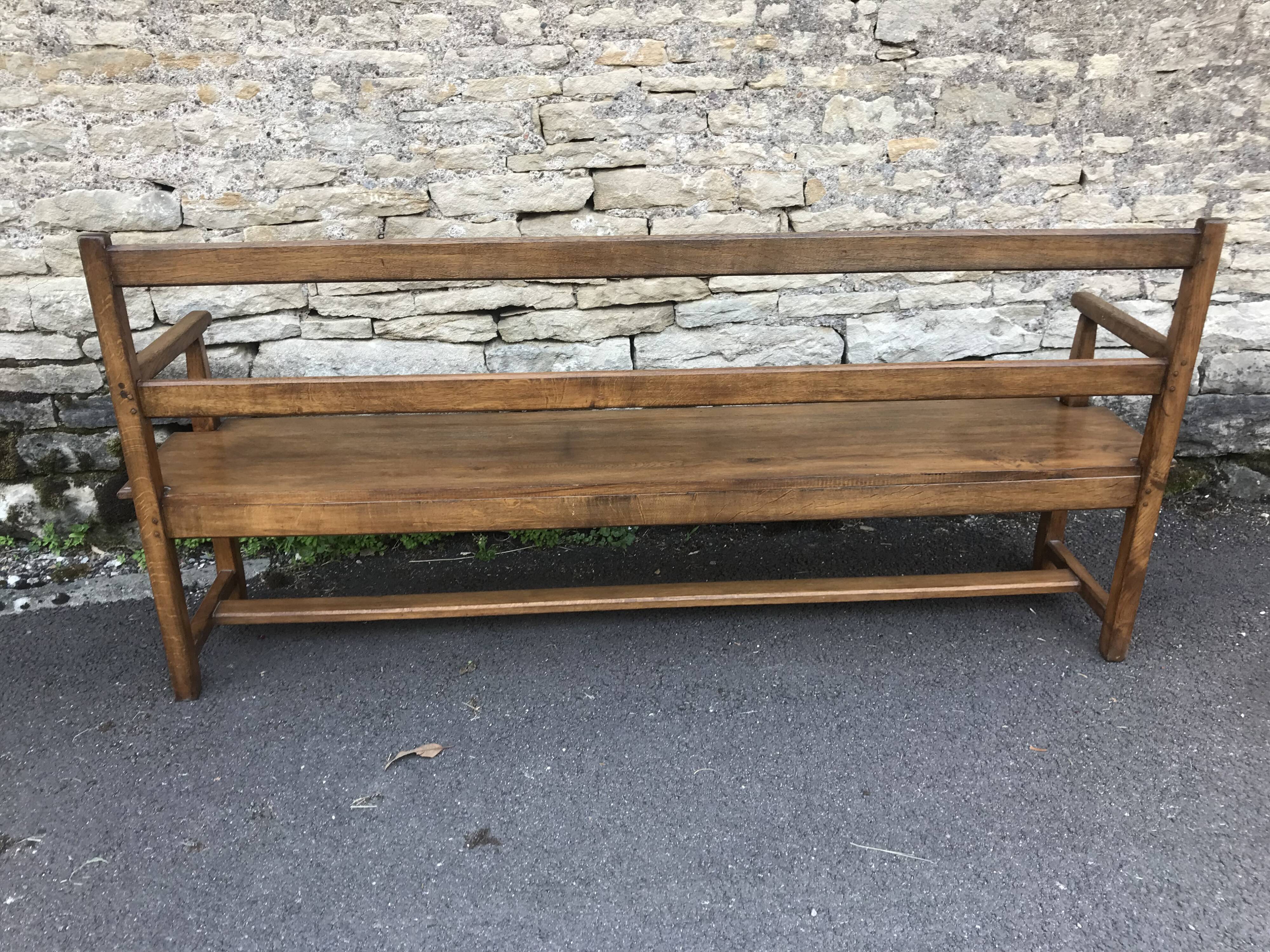 Bench with backrest