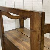 19th century fir fireplace bench