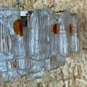 XL 60s 70s Murano Glass Chrome Chandelier Chandelier Glass Space Age 60s v