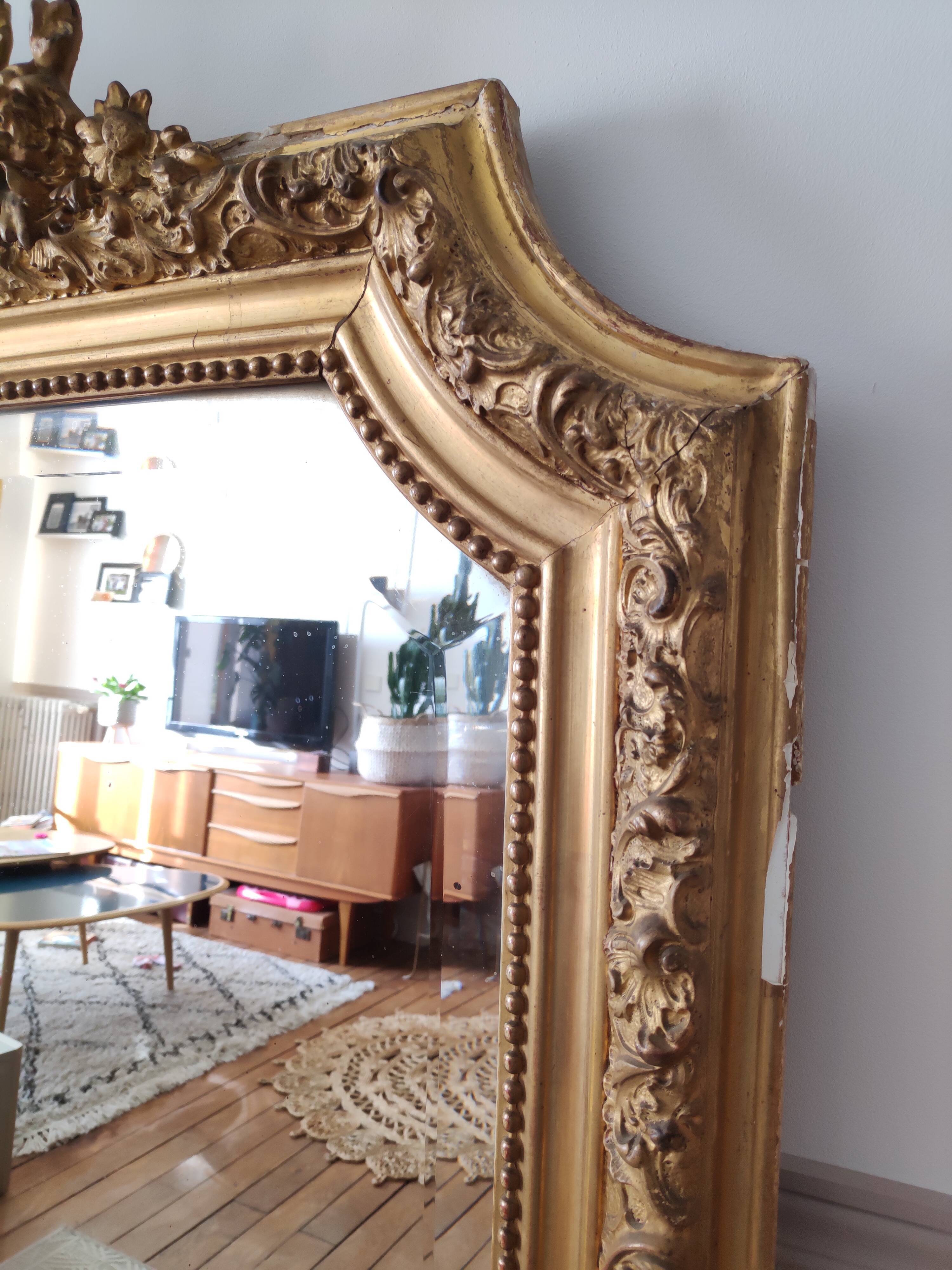 Former Golden trumeau mirror beveled 150 x 99