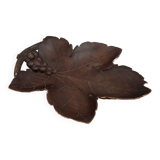 Empty carved wooden pocket black forest style vine pampre