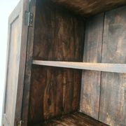 Massiv antik kolonial Schrank geschnitzt Holz Türen Gusseisen Gitter, Bali