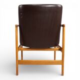 Fröscher leather armchair by Ib Kofod-Larsen, 1960