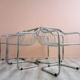 Ensemble de 4 chaises à manger chrome