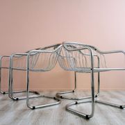 Ensemble de 4 chaises à manger chrome