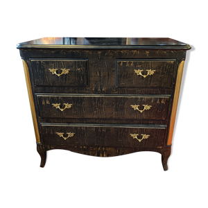 Commode peinte noire - effet