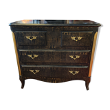 Black painted chest of drawers with golden Japanese bamboo effect