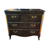 Black painted chest of drawers with golden Japanese bamboo effect