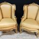 Pair of shepherdess style Louis XV gilded wood XIXth