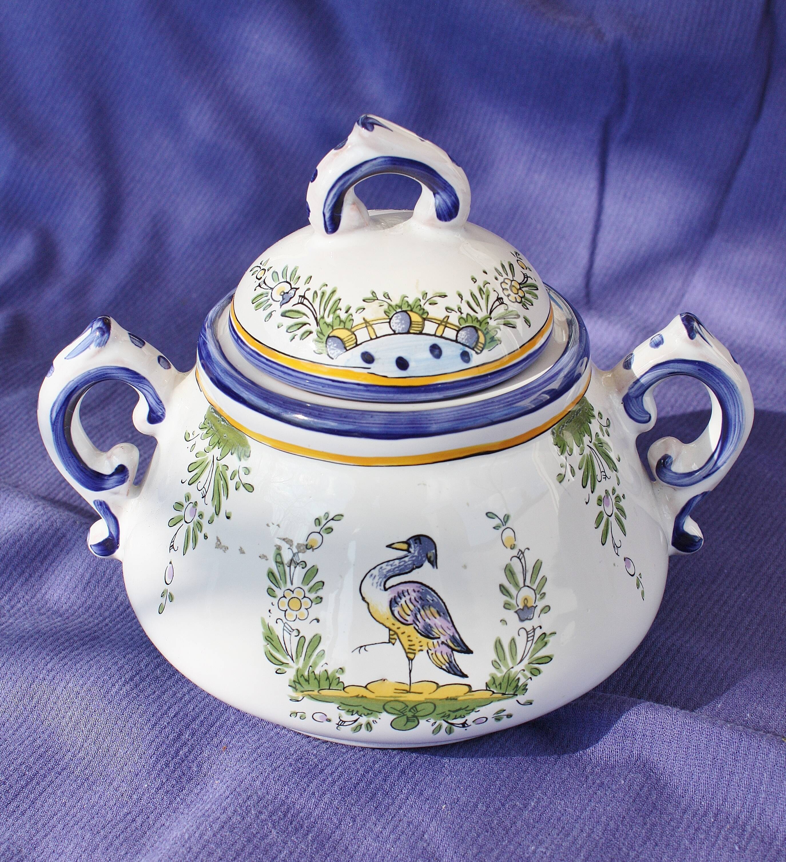 Sugar bowl in art earthenware of Angoulème