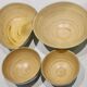 Set of 4 hand-painted bamboo salad bowls