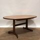 Oval Scandinavian teak dining table with central extension