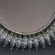 Vintage oval sun mirror 50s, silver metal 76x55 cm SB