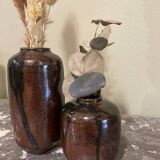 Duo of stoneware vases