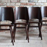 Set of 4 dining chairs by Radomir Hofman for TON, model 514, beech veneer